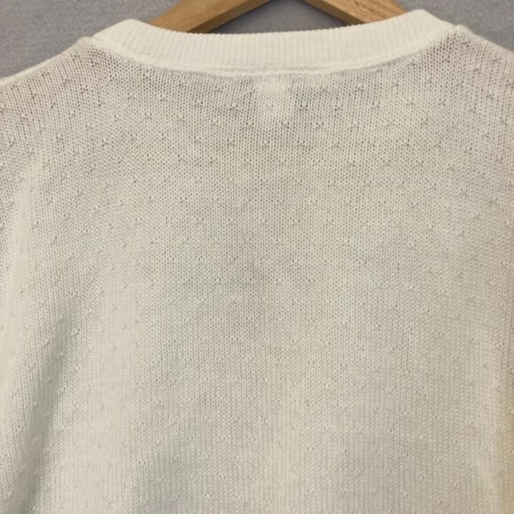 Vintage Bay Point Threads Womens Short Sleeve Sweater Small S White Embroidered - Picture 10 of 12
